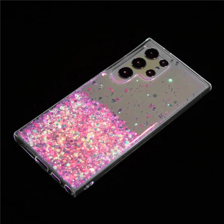 For Samsung Galaxy S23 Ultra Case Epoxy Glitter Sparkle Luminous TPU Phone Cover