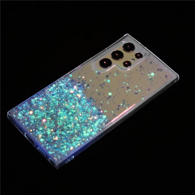 For Samsung Galaxy S23 Ultra Case Epoxy Glitter Sparkle Luminous TPU Phone Cover