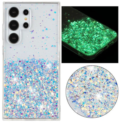 For Samsung Galaxy S23 Ultra Case Epoxy Glitter Sparkle Luminous TPU Phone Cover