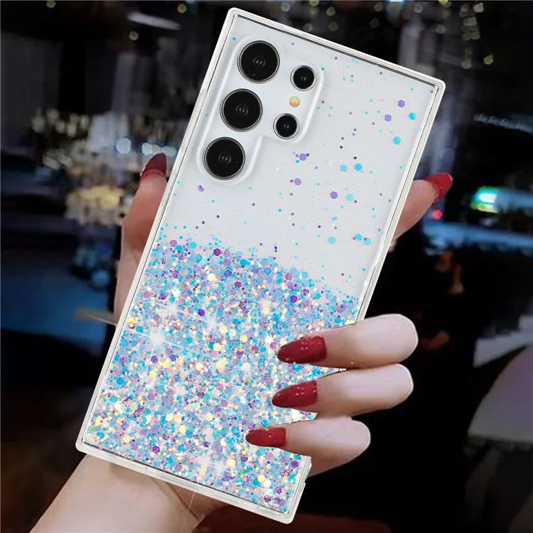 For Samsung Galaxy S23 Ultra Case Epoxy Glitter Sparkle Luminous TPU Phone Cover