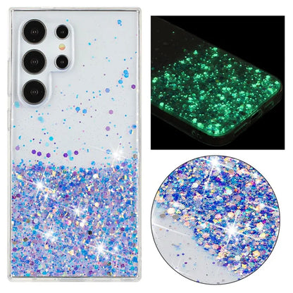 For Samsung Galaxy S23 Ultra Case Epoxy Glitter Sparkle Luminous TPU Phone Cover