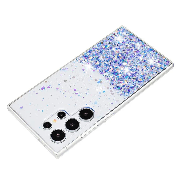 For Samsung Galaxy S23 Ultra Case Epoxy Glitter Sparkle Luminous TPU Phone Cover