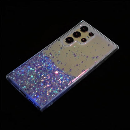 For Samsung Galaxy S23 Ultra Case Epoxy Glitter Sparkle Luminous TPU Phone Cover