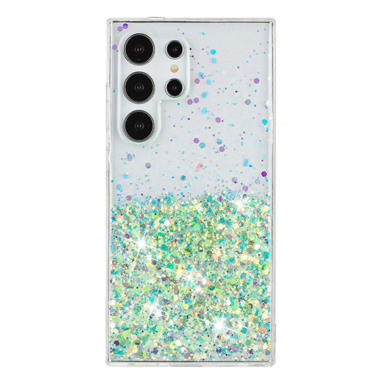 For Samsung Galaxy S23 Ultra Case Epoxy Glitter Sparkle Luminous TPU Phone Cover