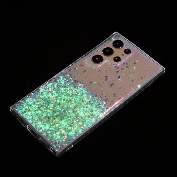 For Samsung Galaxy S23 Ultra Case Epoxy Glitter Sparkle Luminous TPU Phone Cover