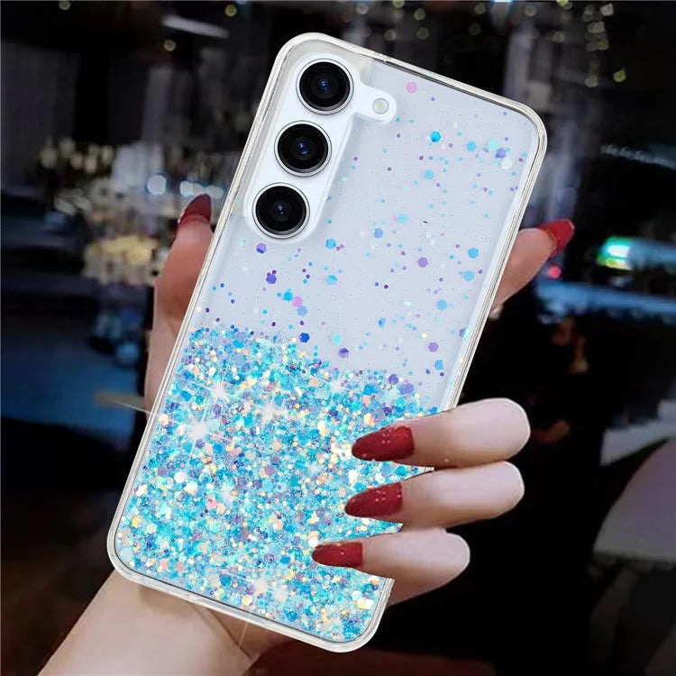 For Samsung Galaxy S23+ Case Epoxy Sparkle Luminous TPU Phone Protective Cover