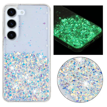 For Samsung Galaxy S23+ Case Epoxy Sparkle Luminous TPU Phone Protective Cover