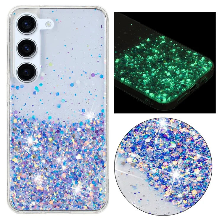 For Samsung Galaxy S23+ Case Epoxy Sparkle Luminous TPU Phone Protective Cover