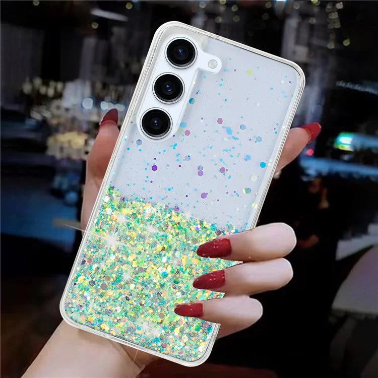 For Samsung Galaxy S23+ Case Epoxy Sparkle Luminous TPU Phone Protective Cover