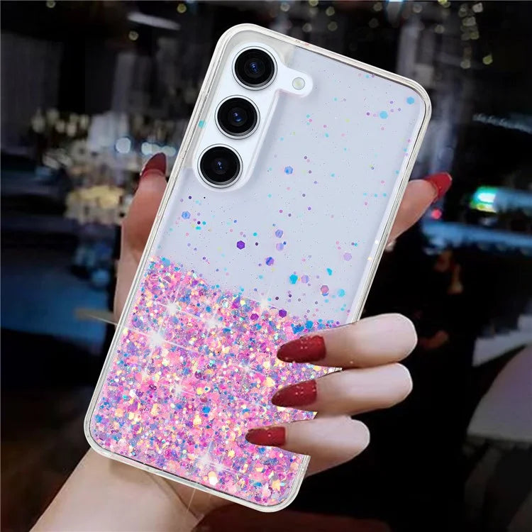 For Samsung Galaxy S23+ Case Epoxy Sparkle Luminous TPU Phone Protective Cover