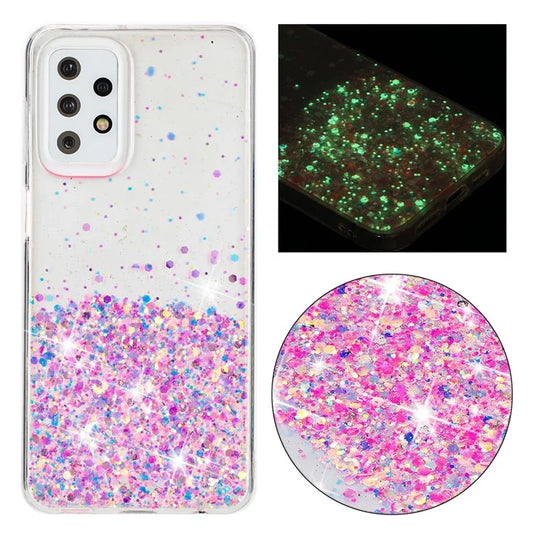 For Samsung Galaxy A23 4G / A23 5G (Global Version) Glow In The Dark Epoxy TPU Glitter Sparkle Phone Cover