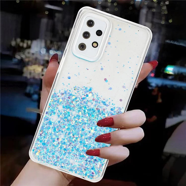 For Samsung Galaxy A23 4G / A23 5G (Global Version) Glow In The Dark Epoxy TPU Glitter Sparkle Phone Cover
