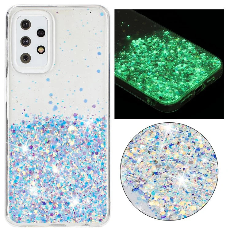 For Samsung Galaxy A23 4G / A23 5G (Global Version) Glow In The Dark Epoxy TPU Glitter Sparkle Phone Cover