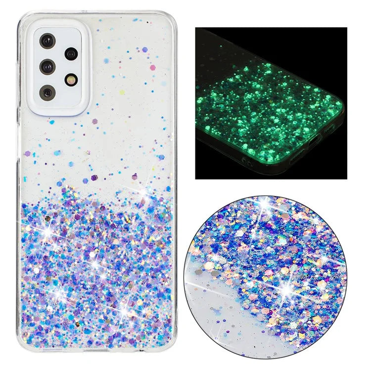 For Samsung Galaxy A23 4G / A23 5G (Global Version) Glow In The Dark Epoxy TPU Glitter Sparkle Phone Cover