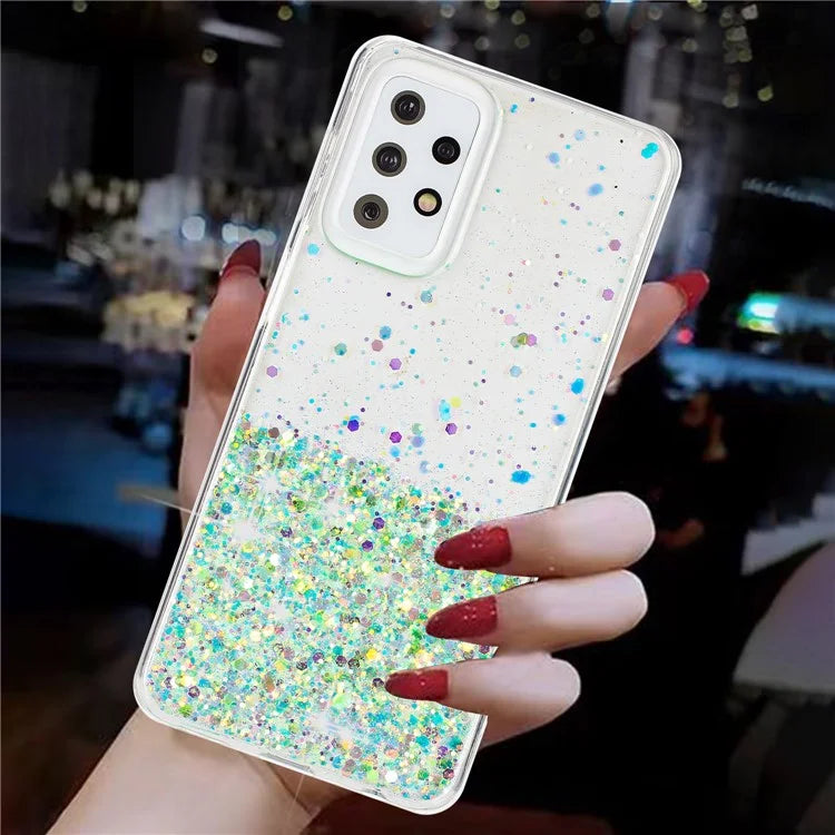 For Samsung Galaxy A23 4G / A23 5G (Global Version) Glow In The Dark Epoxy TPU Glitter Sparkle Phone Cover