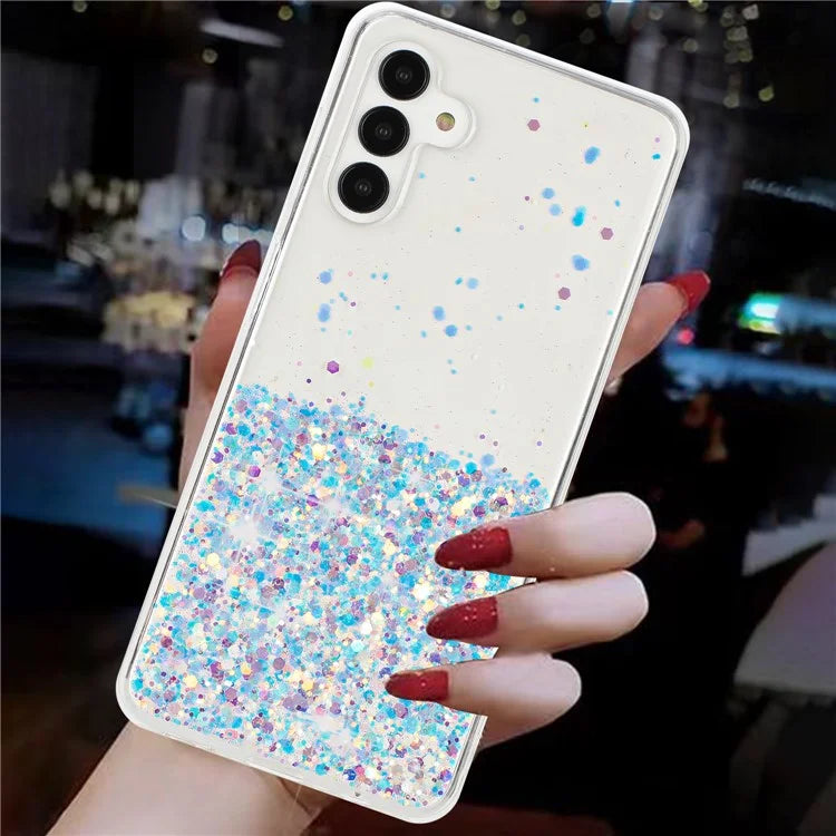 For Samsung Galaxy A15 5G Soft TPU Case Glitter Sparkle Epoxy Glow In The Dark Phone Cover