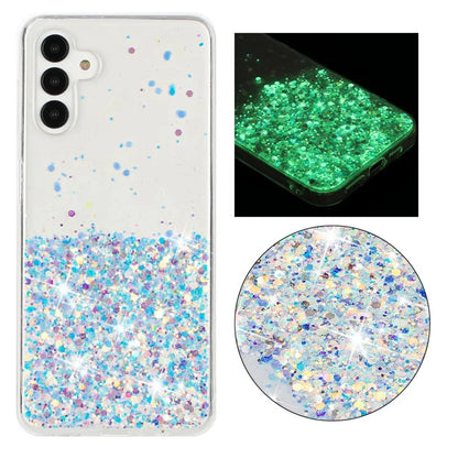 For Samsung Galaxy A04s 4G (164.7 x 76.7 x 9.1 mm) / A13 5G Case Glitter Sparkle Epoxy TPU Glow In The Dark Phone Cover