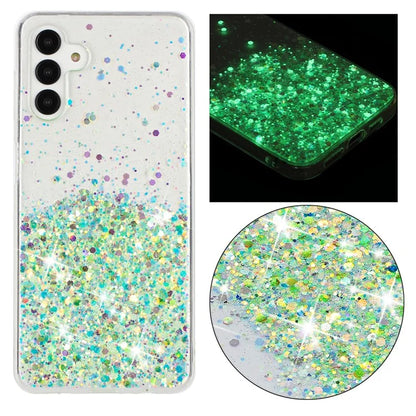 For Samsung Galaxy A04s 4G (164.7 x 76.7 x 9.1 mm) / A13 5G Case Glitter Sparkle Epoxy TPU Glow In The Dark Phone Cover
