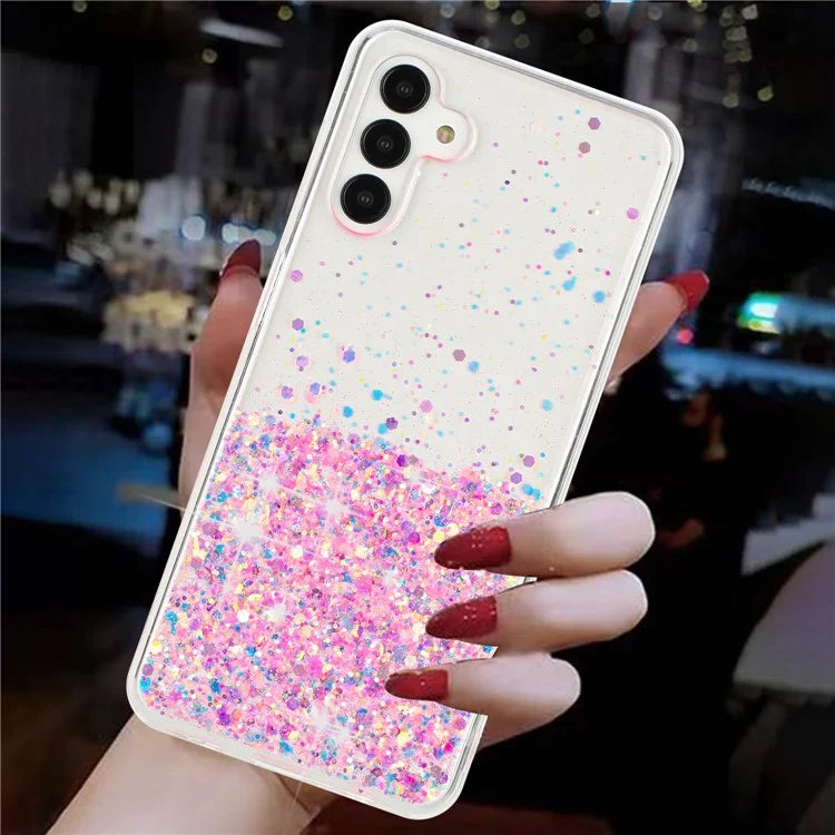 For Samsung Galaxy A04s 4G (164.7 x 76.7 x 9.1 mm) / A13 5G Case Glitter Sparkle Epoxy TPU Glow In The Dark Phone Cover