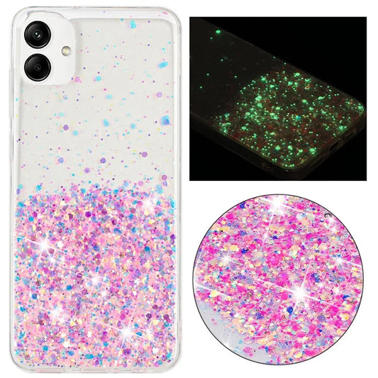 For Samsung Galaxy A05 4G Phone Case Sparkle Luminous Epoxy TPU Back Cover