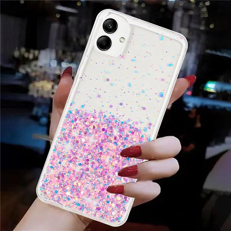 For Samsung Galaxy A05 4G Phone Case Sparkle Luminous Epoxy TPU Back Cover