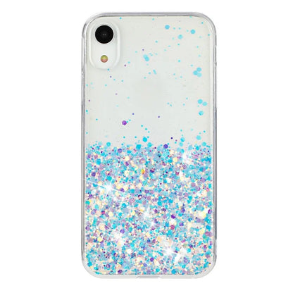 For iPhone XR Shockproof Phone Case Epoxy Glitter Sparkle Luminous TPU Phone Cover