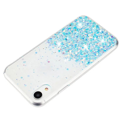 For iPhone XR Shockproof Phone Case Epoxy Glitter Sparkle Luminous TPU Phone Cover