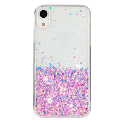 For iPhone XR Shockproof Phone Case Epoxy Glitter Sparkle Luminous TPU Phone Cover