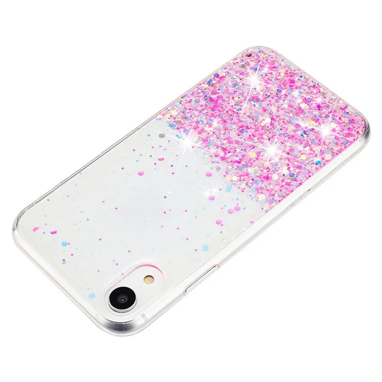 For iPhone XR Shockproof Phone Case Epoxy Glitter Sparkle Luminous TPU Phone Cover