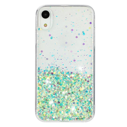 For iPhone XR Shockproof Phone Case Epoxy Glitter Sparkle Luminous TPU Phone Cover