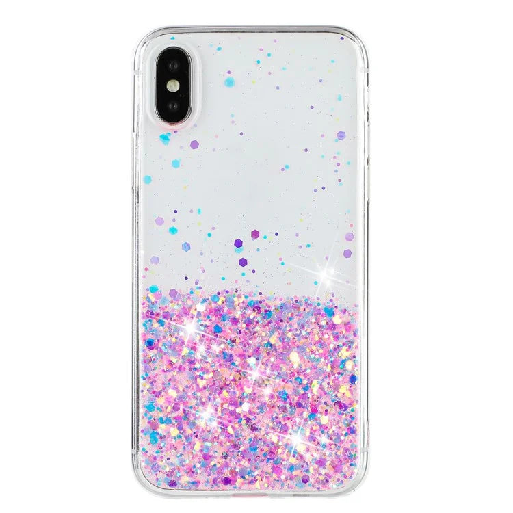 For iPhone XS Max 6.5 inch Epoxy TPU Cover Luminous Sequins Phone Case