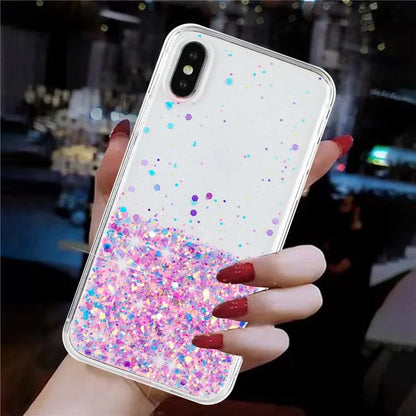For iPhone XS Max 6.5 inch Epoxy TPU Cover Luminous Sequins Phone Case