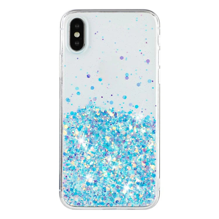 For iPhone XS Max 6.5 inch Epoxy TPU Cover Luminous Sequins Phone Case