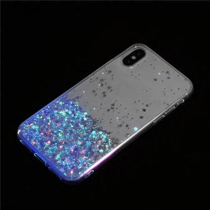 For iPhone XS Max 6.5 inch Epoxy TPU Cover Luminous Sequins Phone Case