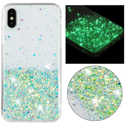 For iPhone XS Max 6.5 inch Epoxy TPU Cover Luminous Sequins Phone Case