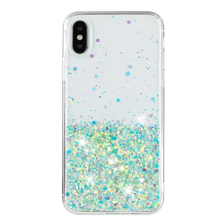 For iPhone XS Max 6.5 inch Epoxy TPU Cover Luminous Sequins Phone Case