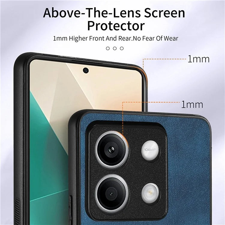 D2 for Xiaomi Redmi Note 13 4G Case Card Slots Retro Leather Coated TPU Kickstand Cover