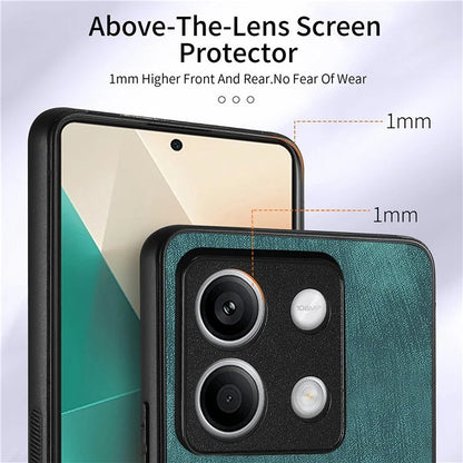 D2 for Xiaomi Redmi Note 13 4G Case Card Slots Retro Leather Coated TPU Kickstand Cover