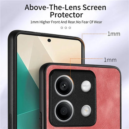 D2 for Xiaomi Redmi Note 13 4G Case Card Slots Retro Leather Coated TPU Kickstand Cover