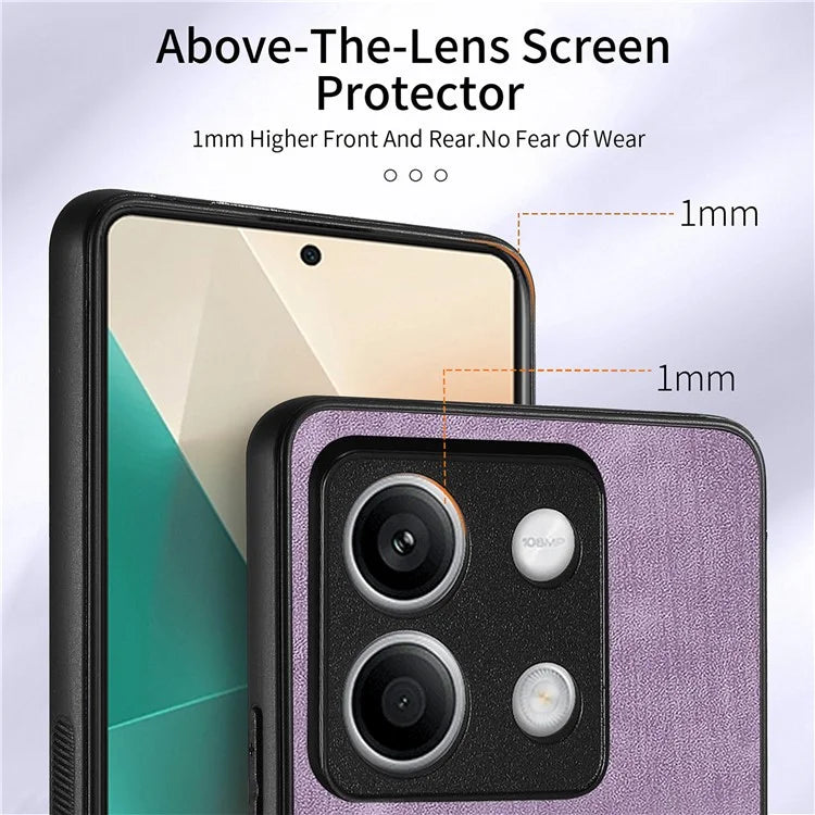 D2 for Xiaomi Redmi Note 13 4G Case Card Slots Retro Leather Coated TPU Kickstand Cover