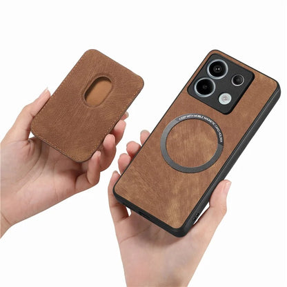 D12 For Xiaomi Redmi Note 13 Pro 5G / Poco X6 5G Magnetic Card Holder Case Vintage Phone Leather Cover