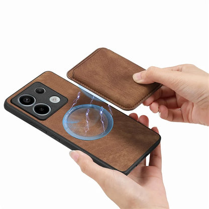 D12 For Xiaomi Redmi Note 13 Pro 5G / Poco X6 5G Magnetic Card Holder Case Vintage Phone Leather Cover