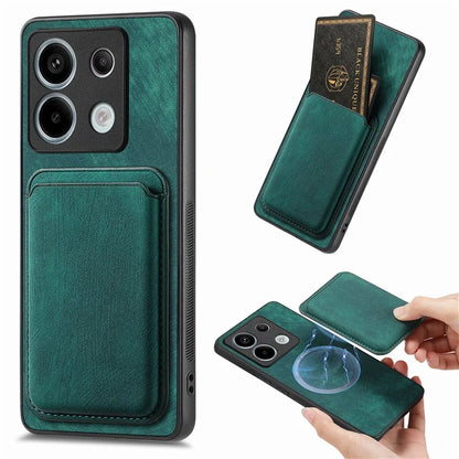 D12 For Xiaomi Redmi Note 13 Pro 5G / Poco X6 5G Magnetic Card Holder Case Vintage Phone Leather Cover