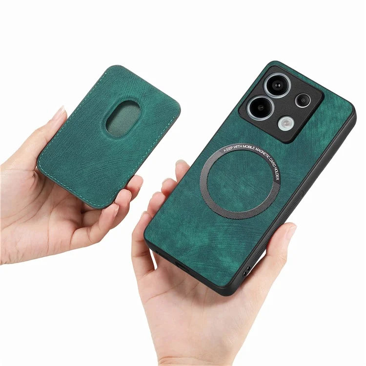 D12 For Xiaomi Redmi Note 13 Pro 5G / Poco X6 5G Magnetic Card Holder Case Vintage Phone Leather Cover
