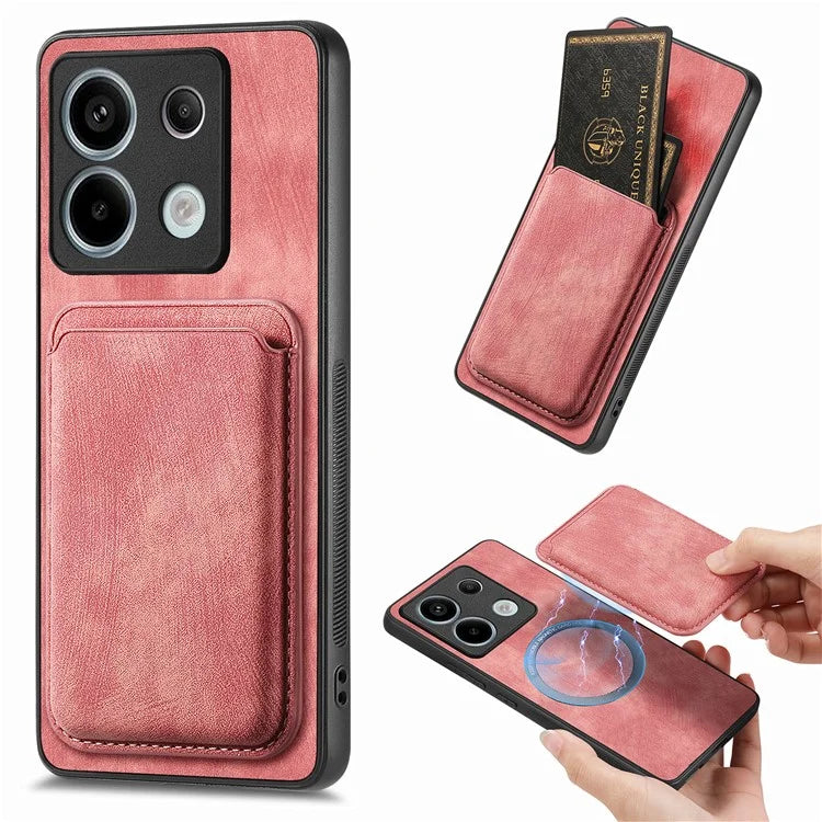 D12 For Xiaomi Redmi Note 13 Pro 5G / Poco X6 5G Magnetic Card Holder Case Vintage Phone Leather Cover
