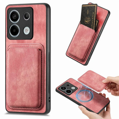 D12 For Xiaomi Redmi Note 13 Pro 5G / Poco X6 5G Magnetic Card Holder Case Vintage Phone Leather Cover