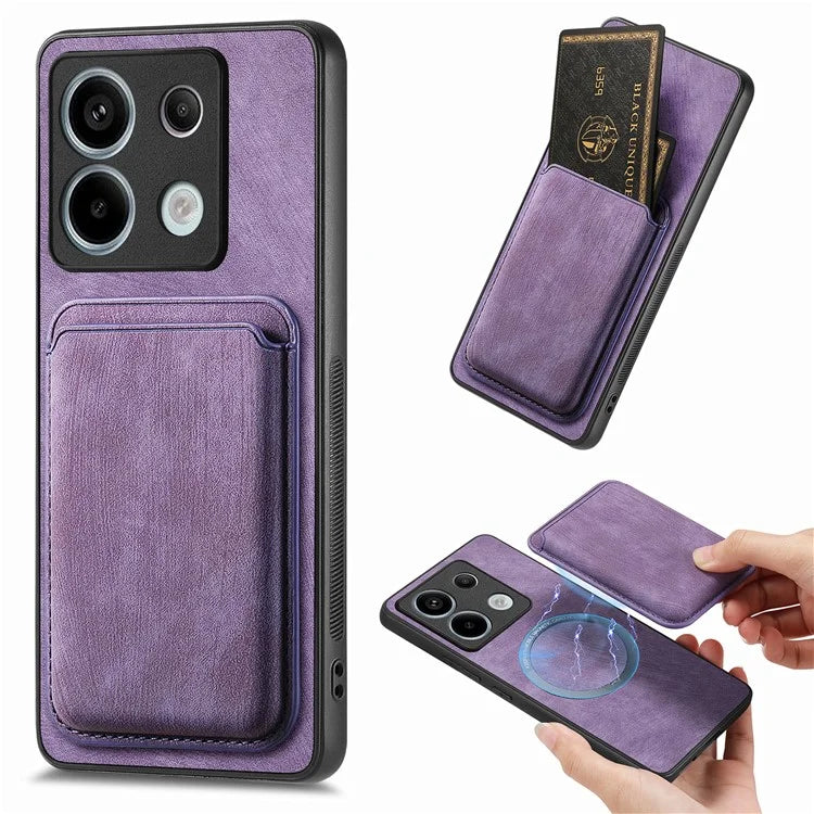 D12 For Xiaomi Redmi Note 13 Pro 5G / Poco X6 5G Magnetic Card Holder Case Vintage Phone Leather Cover