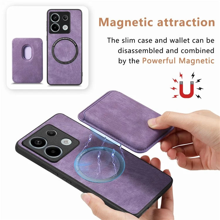 D12 For Xiaomi Redmi Note 13 Pro 5G / Poco X6 5G Magnetic Card Holder Case Vintage Phone Leather Cover
