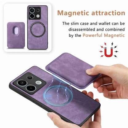 D12 For Xiaomi Redmi Note 13 Pro 5G / Poco X6 5G Magnetic Card Holder Case Vintage Phone Leather Cover