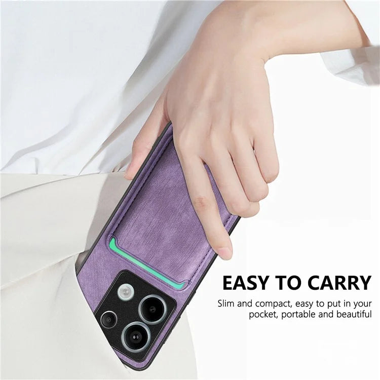 D12 For Xiaomi Redmi Note 13 Pro 5G / Poco X6 5G Magnetic Card Holder Case Vintage Phone Leather Cover